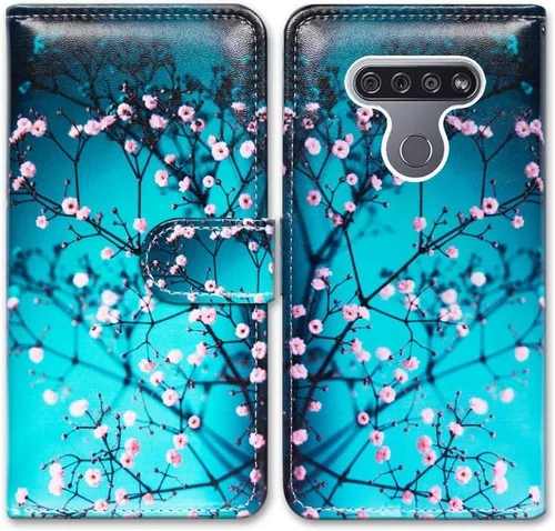Miniatura 22 de Bcov Funda para LG K51/LG Reflect (LM-K500), diseño de libélula colorida funda de piel con tapa y ranura para tarjeta soporte para LG K51/LG Q51