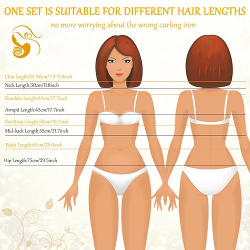 Miniatura 5 de 60 rulos ondulados sin calor, sin calor, kit de 2 estilos, 22 pulgadas, 18 pulgadas, 12 pulgadas, rodillos ondulados para mujer, cabello corto