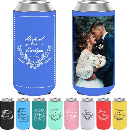 Enfriadores de latas delgadas personalizadas para cerveza delgada de 12 onzas y refrescos duros, soporte para enfriadores de latas de neopreno para