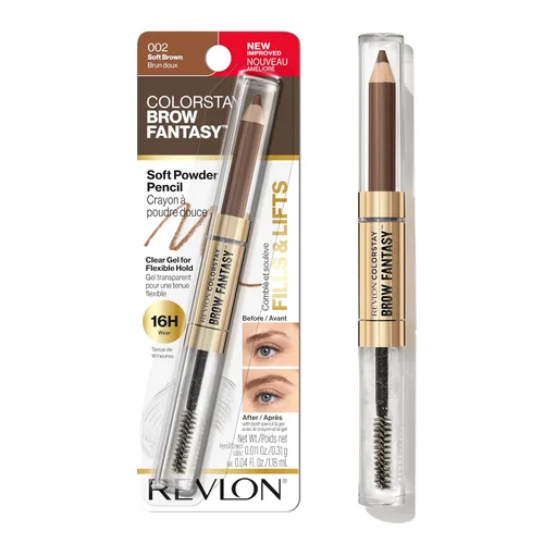 Miniatura 17 de Revlon ColorStay Brow Fantasy, lápiz de polvo para cejas todo en uno con gel transparente moldeador, gel infundido con pantenol, a prueba de Rubio