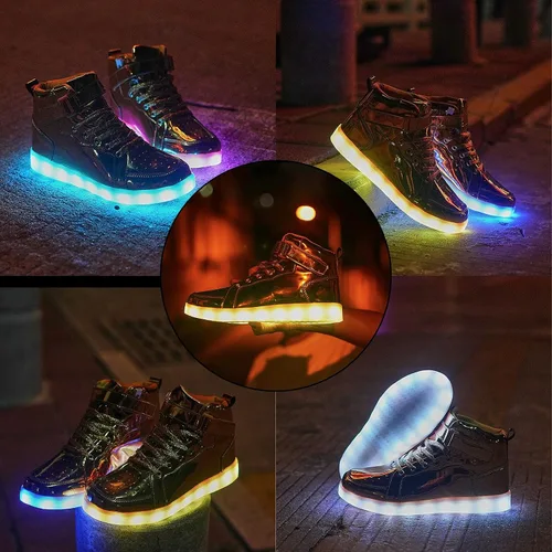 Miniatura 5 de YIQIZQ Zapatos deportivos con luz LED para mujeres y hombres, zapatos de baile hip-hop para Halloween, fiesta de Navidad con carga USB