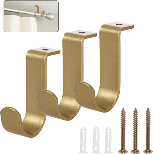 Miniatura 10 de Sumnacon 3 Piezas Soportes de Montaje en Techo para Barra de Cortina, Soporte de Metal Individual para Barra de Cortina de Techo para Barra de 5/8-1