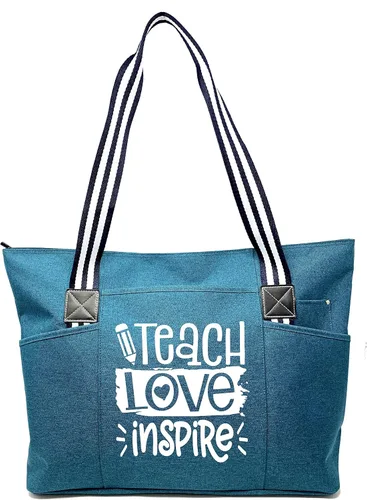 Miniatura 30 de Brooke & Jess Designs Teacher Tote Bag for Work - Teacher Handbag Gifts for Women, Teacher Bag Best Teacher Appreciation Gift