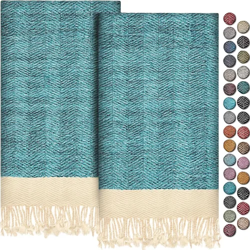 Miniatura 21 de EPHESUS TOWELS Toallas de Mano - Juego de 2 18" x 30" - Toalla de Mano Turca Decorativa para Baño, Cocina, Invitados, Cara, Cabello, Té, Paño