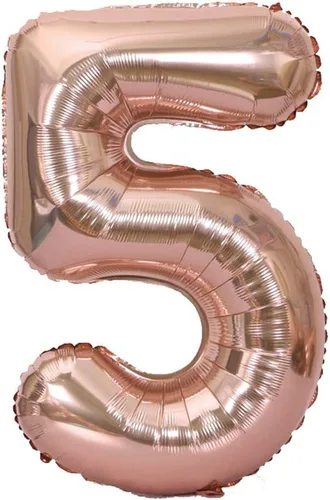 Miniatura 7 de Globo de oro rosa número 1, 40 pulgadas