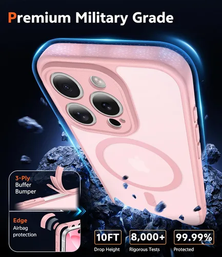 Miniatura 1489 de FNTCASE Funda para iPhone 13 Pro-Max: Fundas magnéticas transparentes compatibles con Magsafe Slim anti amarillamiento protección contra caídas