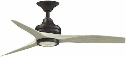 Miniatura 30 de Fanimation Spitfire - Ventilador de techo de 3 aspas, 12 pulgadas de alto y 48 pulgadas de ancho, acabado negro, color hoja de madera de whisky
