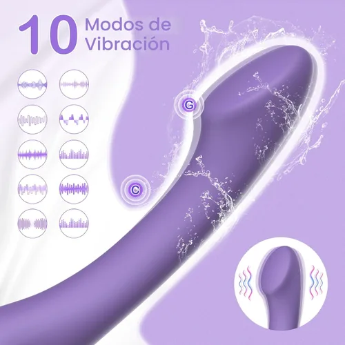 Miniatura 4 de FBAUMSX Vibrador de punto G - Juguetes sexuales - Vibrador curvo ergonómico para clítoris, punto G y estimulador anal, juguetes para adultos con 10