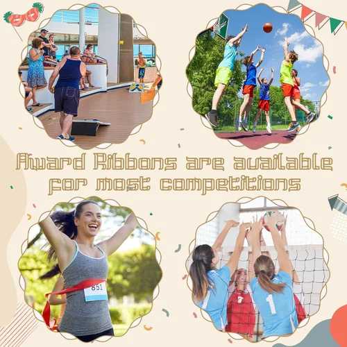Miniatura 5 de Hanaive 60 cintas de premio en blanco, 1er 2do y 3er lugar, ganador de medalla de roseta, premio de victoria, reconocimiento, participación