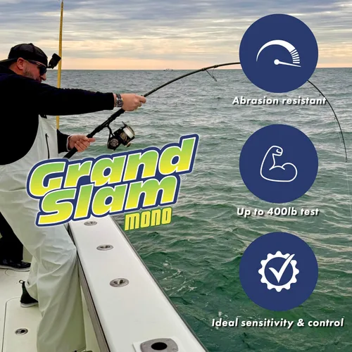 Miniatura 2 de Sedal de Pesca de Monofilamento HI-SEAS Grand Slam - Fuerte y Resistente a la Abrasión en Transparente, Rosa, Verde, Azul Ahumado, Amarillo