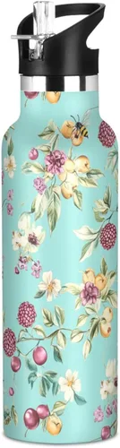 Miniatura 21 de Insulated Water Bottle with Straw Double Wall Vacuum Insulated Lightweight for Sports, Travel, and School, Sweet Wolf Purple 17