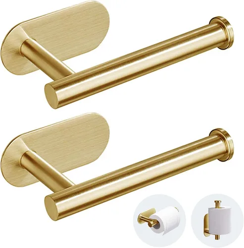 Miniatura 9 de JOPOFI Portarrollos de papel higiénico - Portarrollos de papel higiénico autoadhesivo para montaje en pared para baño, acero inoxidable SUS 304