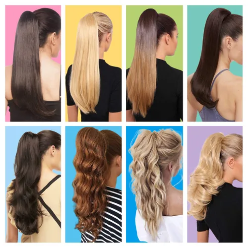 Miniatura 9 de Extensiones de cabello para cola de caballo de 18 pulgadas, 20 pulgadas, extensiones de cola de caballo rizadas, onduladas, extensiones de cola