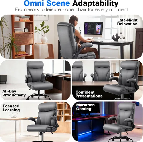 Miniatura 9 de AreShark Silla de oficina – Silla ejecutiva de escritorio cómoda transpirable con respaldo alto y soporte lumbar, silla ergonómica de cuero rodante
