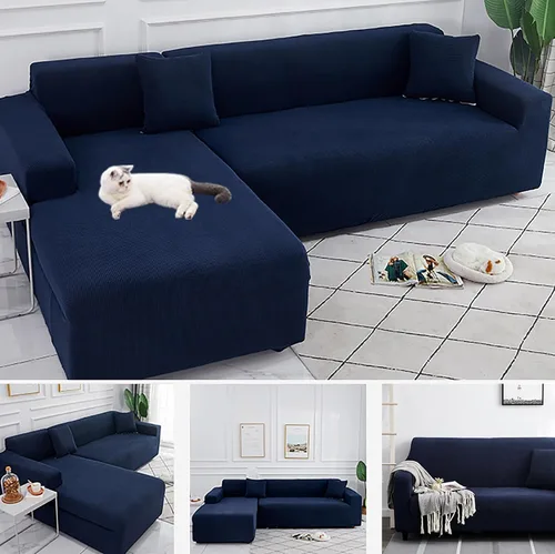 Miniatura 4 de Funda para sofá modular, funda elástica para sofá, protector universal de muebles, en forma de L, antideslizante, de elastano, para mascotas, gatos