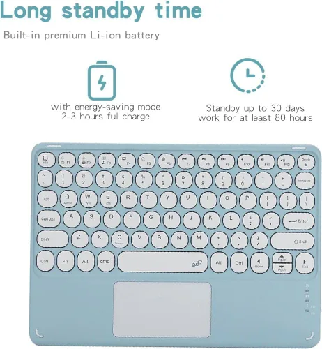 Miniatura 4 de Funda de teclado para Samsung Galaxy Tab A8 de 10.5 pulgadas 2022 - Trackpad multitáctil, funda desmontable con teclado inalámbrico para tableta