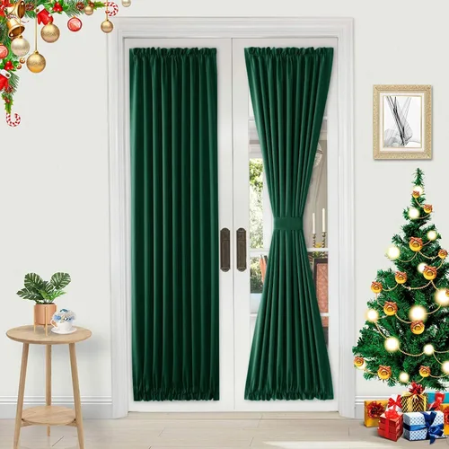 Miniatura 56 de DWCN Cortinas para puerta francesa: cortina térmica con bolsillo para barra para puertas con ventana de vidrio, puertas de cocina y patio