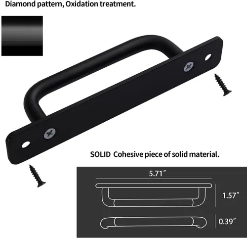 Miniatura 4 de 12 Pack 5 Pulgadas 128 mm Tiradores de Gabinete Negro Mate de Aluminio Tiradores de Cajones Tiradores de Puertas Corredizas RedondoNegro