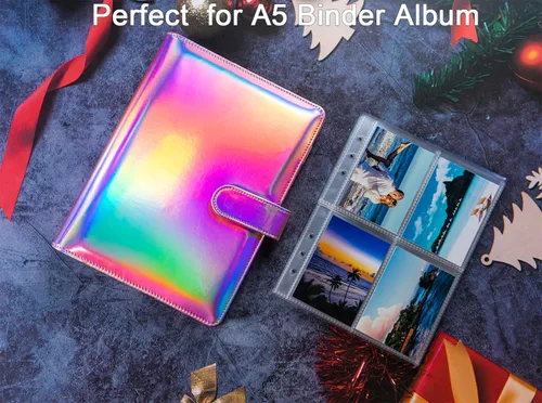 Miniatura 7 de Paquete de 30, 240 bolsillos, fundas para tarjetas fotográficas de 2.5 x 3.5 pulgadas para carpeta A5 de 6 anillas, fundas ultra transparentes