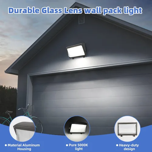 Miniatura 4 de hykolity Luz LED de Paquete de Pared de 120W con Sensor de Anochecer a Amanecer, 16200lm 5000K Luz de Día Iluminación de Seguridad Comercial