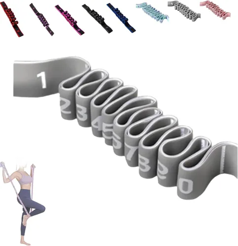 Miniatura 9 de Bandas de resistencia de fitness, banda de resistencia de fitness con asa para estiramiento y yoga, banda de resistencia elástica de número