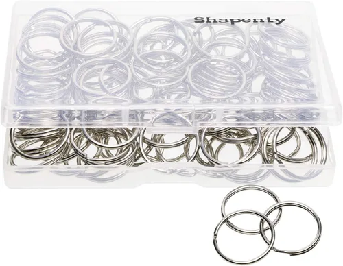 Shapenty Mini llavero de metal dividido con cadena de eslabones para llaves de oficina en casa, organizadas, fabricación de joyas, pestañas con Plata