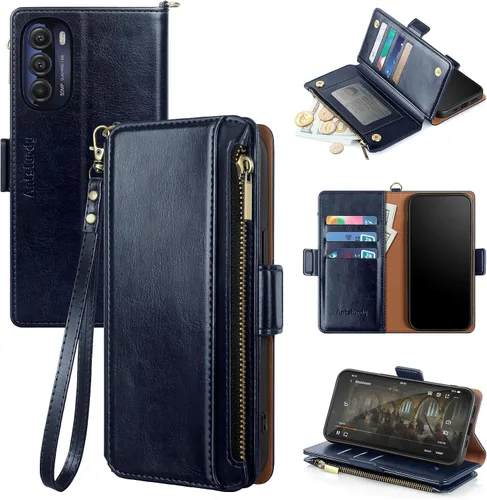 Miniatura 13 de Antsturdy Funda compatible con Motorola Moto G Stylus 5G 2022 con tarjetero para mujeres y hombres, funda para teléfono con bloqueo RFID, piel