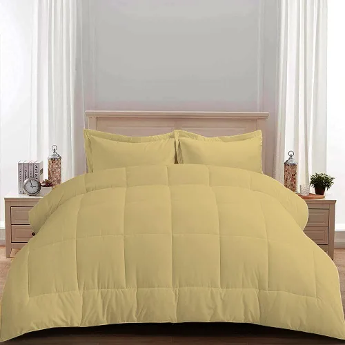 Miniatura 10 de Edredón 100% algodón egipcio de 500 GSM, súper suave, relleno alternativo de plumón con 2 fundas de almohada, colección de insertos para clima frío