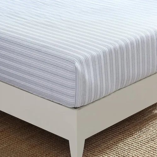 Nautica Sábana bajera ajustable de tamaño individual, ropa de cama de percal de algodón crujiente, sábana ligera y transpirable, bolsillo profundo,