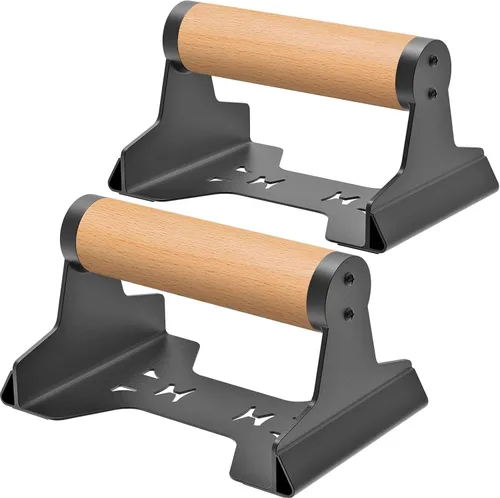 Miniatura 12 de SELEWARE Barras de empuje de madera, barras paraletas, barras antideslizantes para calistenia, fitness, entrenamientos de piso, madera maciza con A