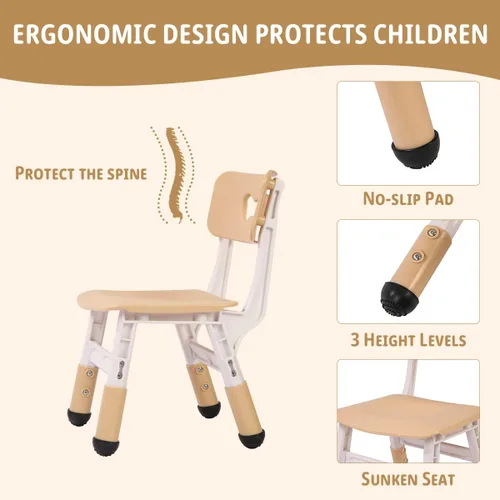 Miniatura 7 de Juego de mesa y silla para niños, mesa y silla para niños, mesa ajustable para niños, patas y organizador de mesa antideslizantes, escritorio
