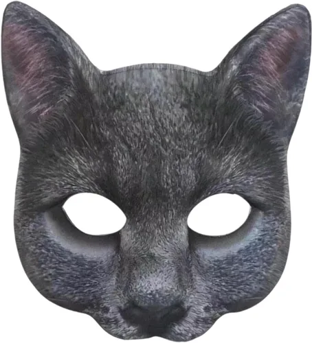 Miniatura 9 de 1 máscara de gato realista de Halloween, máscara de gato para Halloween, Navidad, Pascua, accesorio de fiesta de disfraces Máscara de gato estilo B