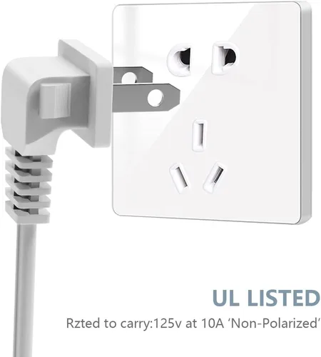 Miniatura 2 de Cable de alimentación de TV, cable de alimentación universal de 2 clavijas en ángulo no polarizado de 18 AWG, NEMA 1-15P a IEC320 C7 figura 8