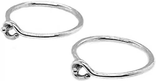 Aretes de plata de ley abiertos para cartílago, tragus, delgados, calibre 22