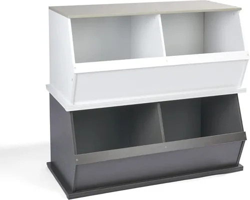 Miniatura 6 de Badger Basket Organizador apilable de almacenamiento de juguetes de dos cubos para niños, almacenamiento duradero en la habitación de los niños