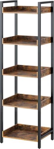 Miniatura 14 de Rolanstar Estantería, Estante de Almacenamiento de 5 Niveles, Estantería de Esquina Estrecha, Estantes de Madera de Exhibición para Sala de Estar