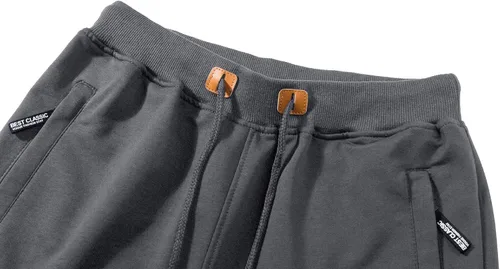 Miniatura 4 de CRYSULLY Pantalones cortos de algodón para hombre con bolsillos con cremallera