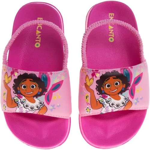 Disney Minnie Mouse, Encanto, Mickey, Lightning McQueen, Frozen Elsa Anna Girl - Sandalias de verano para niños con correa trasera para la playa,