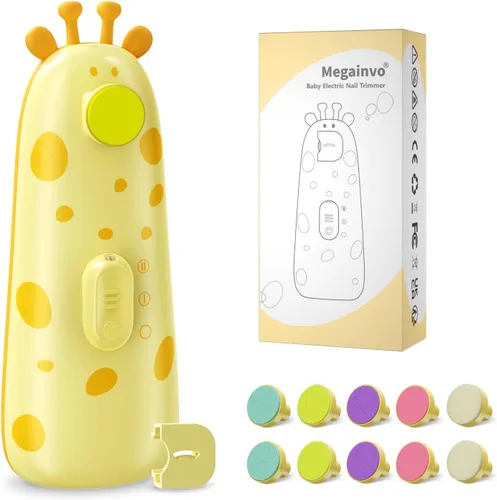 Miniatura 8 de Lima de uñas eléctrica, fácil y segura para recién nacido, cortaúñas para bebés y niños pequeños, cortaúñas silenciosas con luz nocturna, 10