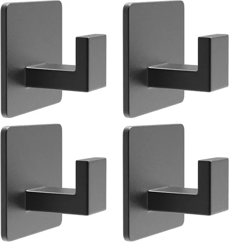 Miniatura 16 de Paquete de 4 ganchos adhesivos dorados para toallas, ganchos autoadhesivos de acero inoxidable para abrigo, gancho para colgar en la pared