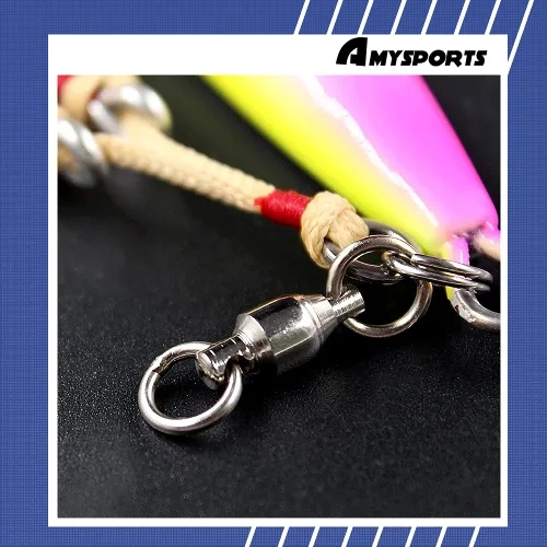 Miniatura 7 de AMYSPORTS Rodamientos de bolas de pesca giratorios de acero inoxidable de alta resistencia, rodamientos giratorios de pesca de barril de pesca