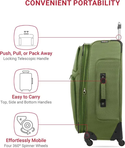Miniatura 100 de SwissGear - Equipaje suave expandible Sion con ruedas, Negro