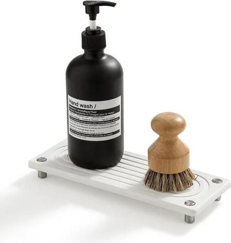 Miniatura 19 de Bandeja de secado de piedra, organizador de fregadero dorado, tapete de grifo absorbente de agua, organizador de fregadero de cocina, posavasos