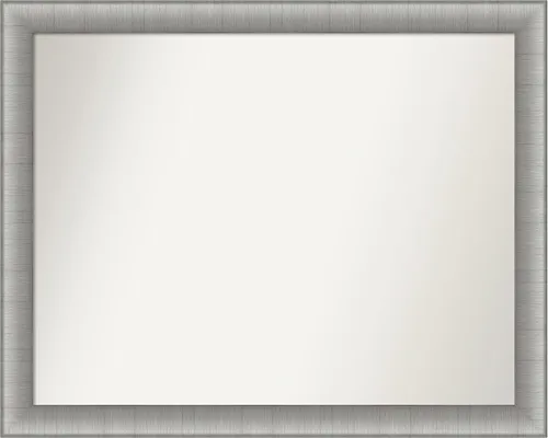 Miniatura 427 de Amanti Art Espejo de baño plateado para sobre fregadero, 28 x 47 pulgadas, espejo rectangular de plata imperial, marco de madera tradicional de gran