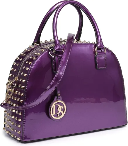 Dasein Carteras de Cuero de Charol para Mujer Bolsos de Mano Tipo Satchel con Cúpula Cartera de Trabajo Tote Bolso de Hombro Estructurado con Correa