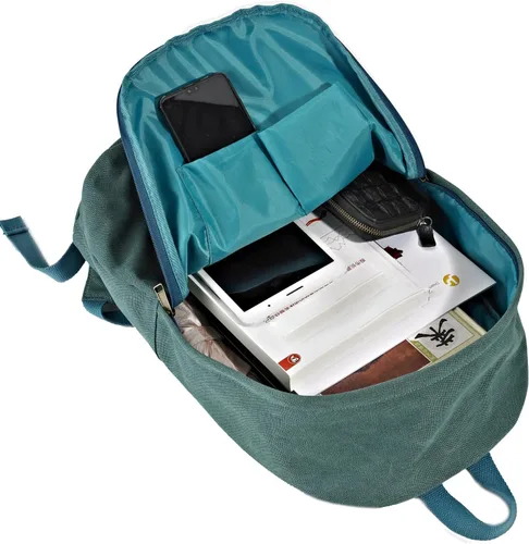 Miniatura 6 de Mochila de lona para laptop, mochila duradera, bolsa de viaje para hombre y mujer, Turquesa, Joven