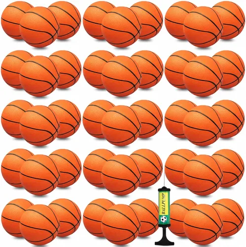 Miniatura 12 de Oleitodh Juego de 40 mini pelotas de baloncesto inflables de 6 pulgadas, juego de baloncesto pequeño de PVC para juegos de aro de puerta, regalos