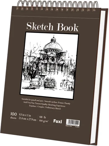 Miniatura 19 de Cuaderno de bocetos de 9 x 12 pulgadas, bloc de bocetos con espiral superior, paquete de 4 blocs de 100 hojas cada uno