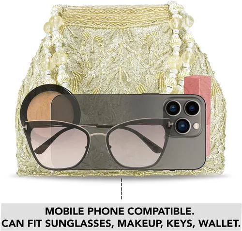 Miniatura 2 de Bolsas indias Potli para mujer, bolso de noche embrague étnico para novia