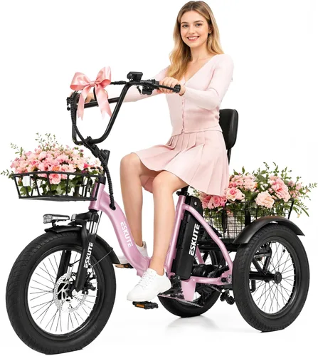 Miniatura 10 de Bicicleta eléctrica para adultos, triciclo de 1200 W de potencia máxima y batería extraíble de 499.2 Wh, neumáticos gruesos de 18x3.0, bicicleta